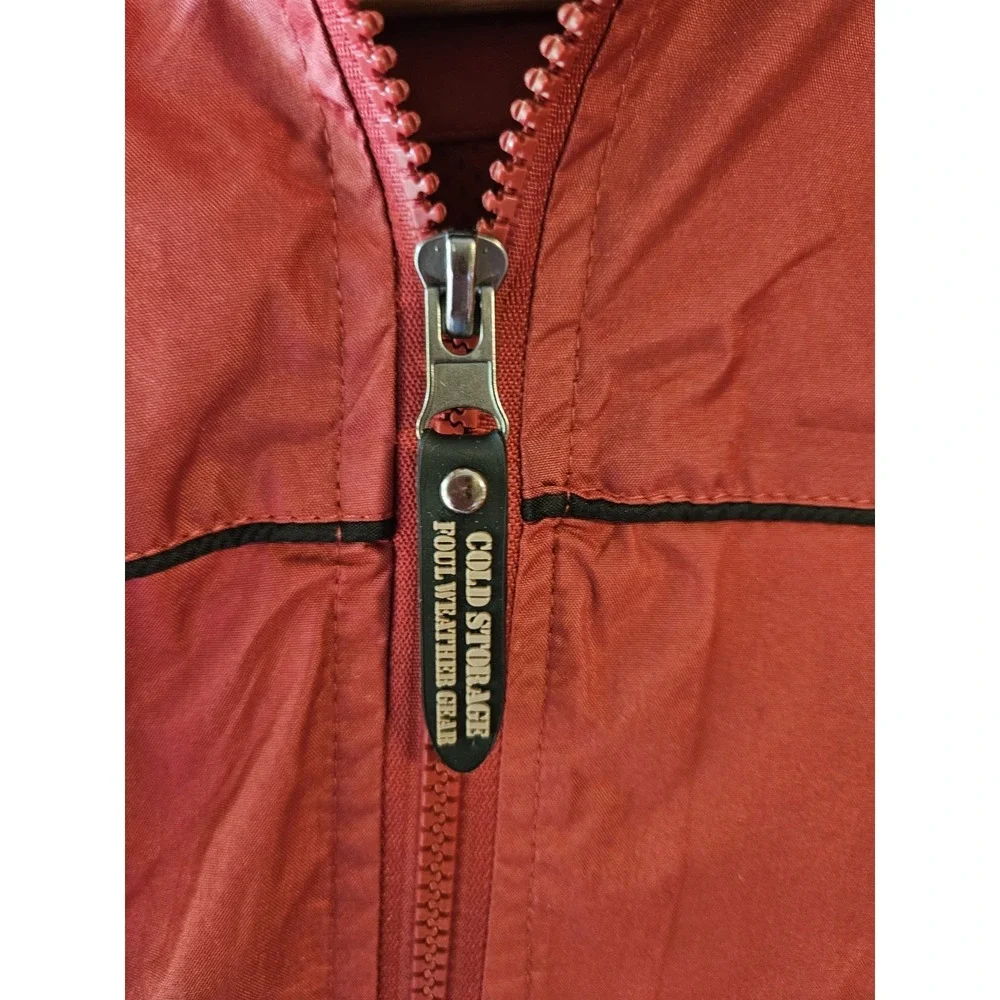 YellowStone Youth Hooded Rain Jacket Red Full Zip Lightweight Windbreaker Size S
